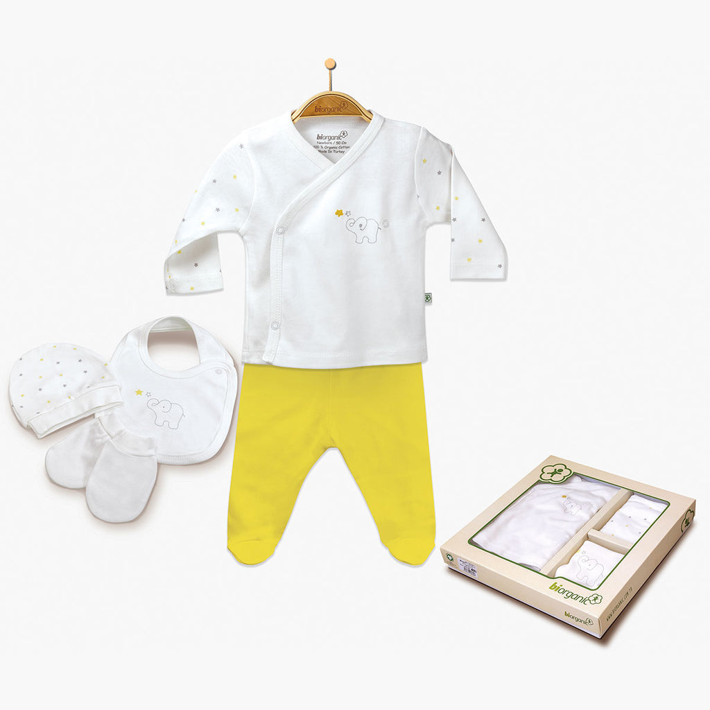 Your Little One Baby Gift Boxes Ecru-Yellow / 0-3 Months Organic Cotton Baby Essentials Gift Box | 5 Pieces