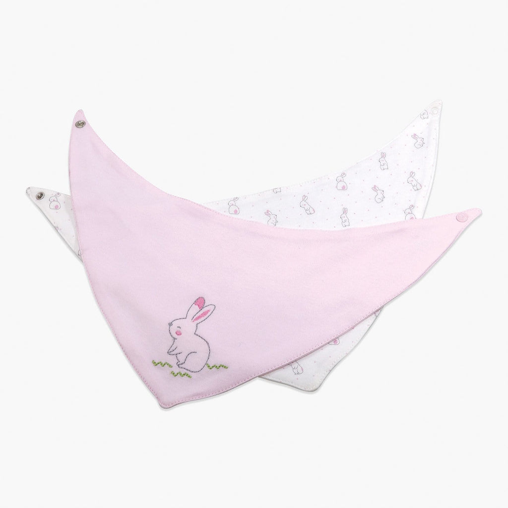 Your Little One Bibs Ecru-Pink Organic Cotton Baby Dribbler Bibs – Baby Bandana Bibs | 2 Pack