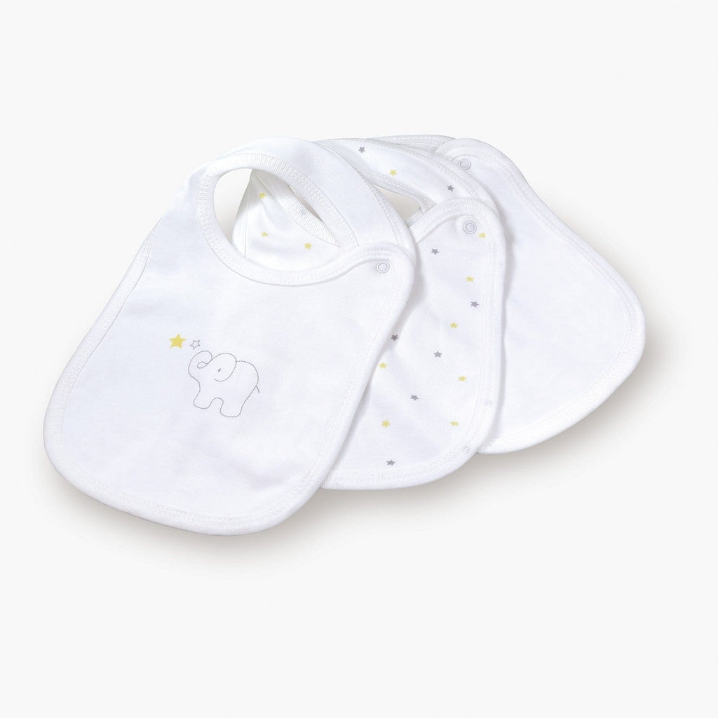 Your Little One Bibs Ecru-Yellow Organic Cotton Baby Bibs – Baby Dribbler Bibs | 3 Pack