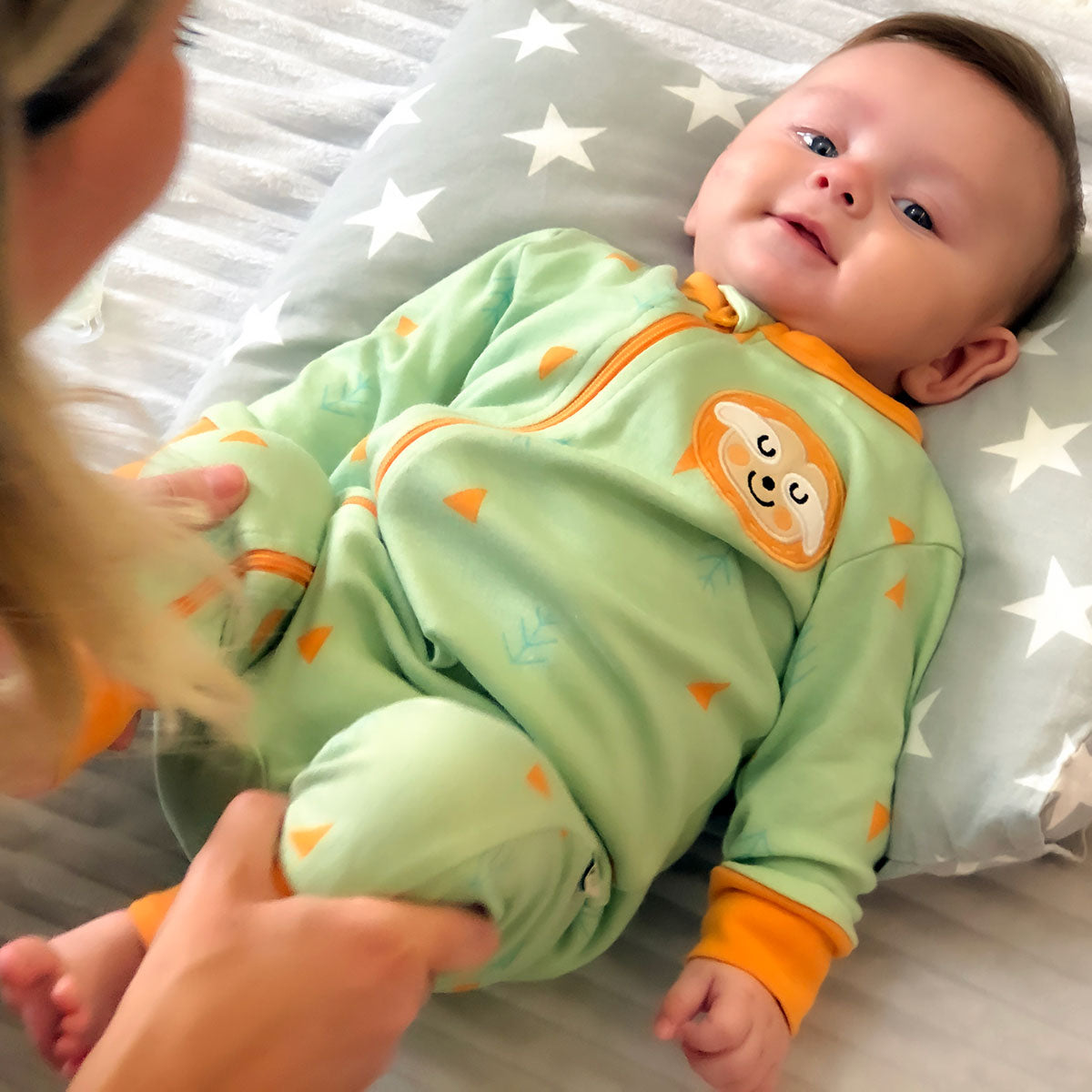 Green store baby sleepsuit