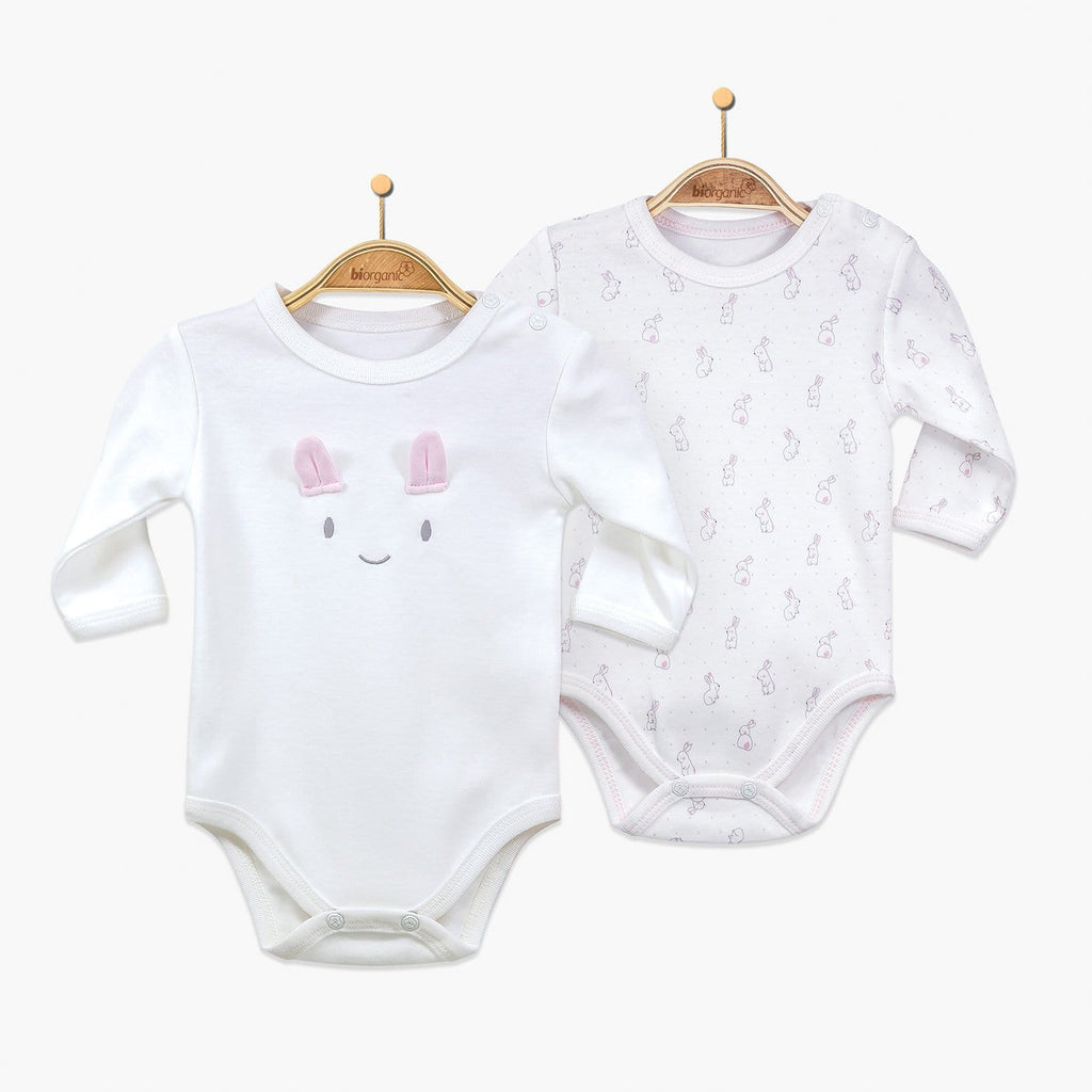 Your Little One Bodysuits Organic Cotton Long Sleeve Baby Girl Bodysuit | 2 Pack