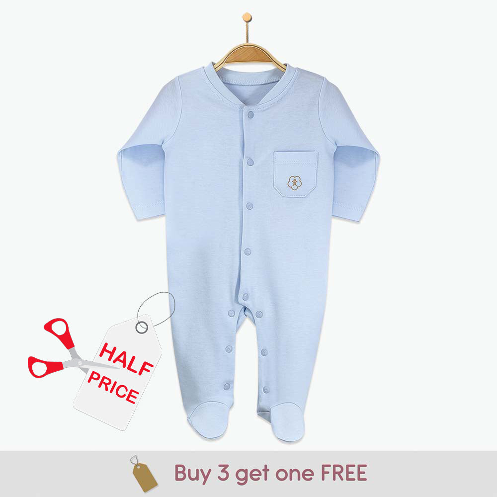 60375-Your Little One Sleepsuits Organic Cotton Baby Boy Sleepsuit – Baby Grow mavi