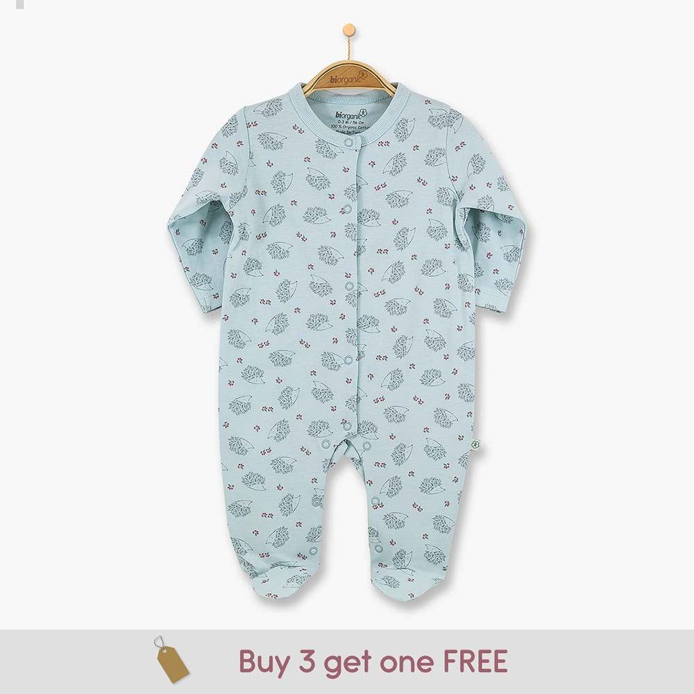 60470_-Your Little One Sleepsuits Organic Cotton Baby Sleepsuit – Baby Grow-Nile-Green