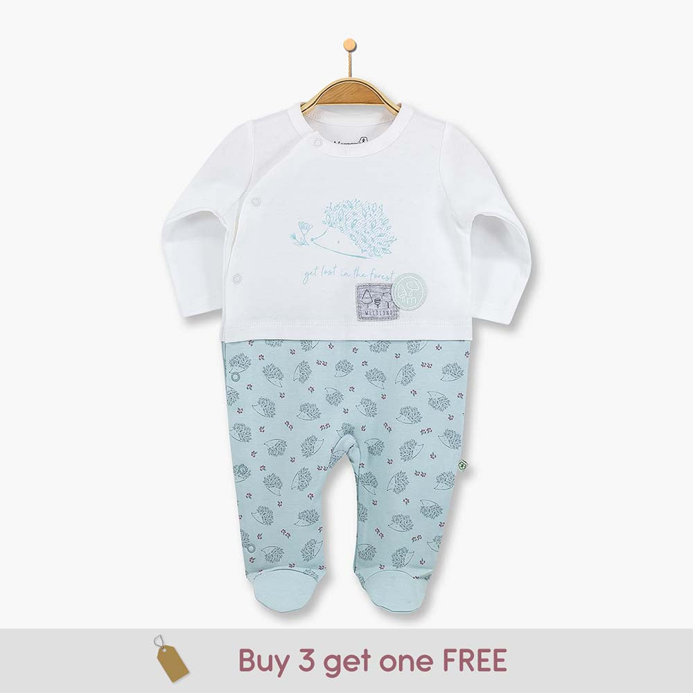 60471_-Your Little One Sleepsuits Organic Cotton Baby Sleepsuit – Baby Grow-Nile-Green