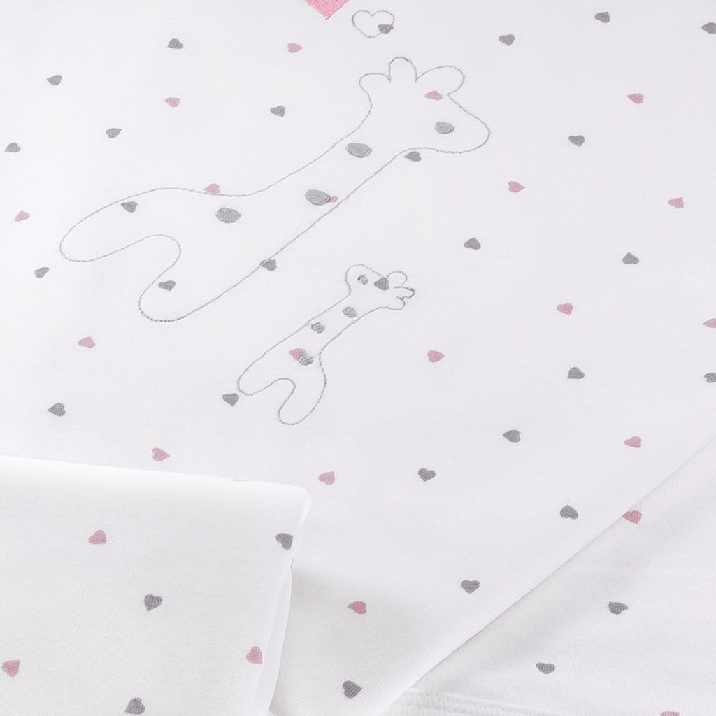 Your Little One Blankets Ecru-Pink Organic Cotton Baby Girl Blanket – Swaddle Blanket