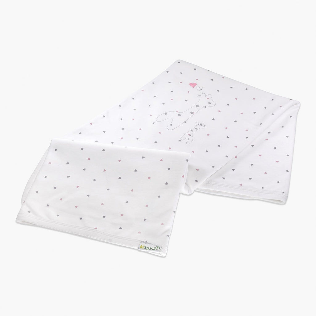 Your Little One Blankets Ecru-Pink Organic Cotton Baby Girl Blanket – Swaddle Blanket