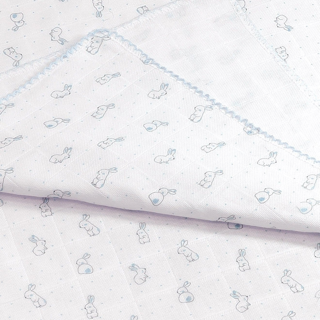 Your Little One Muslin Swaddle Blankets Ecru-Blue Organic Cotton Baby Muslin Cloth – Swaddle Blanket