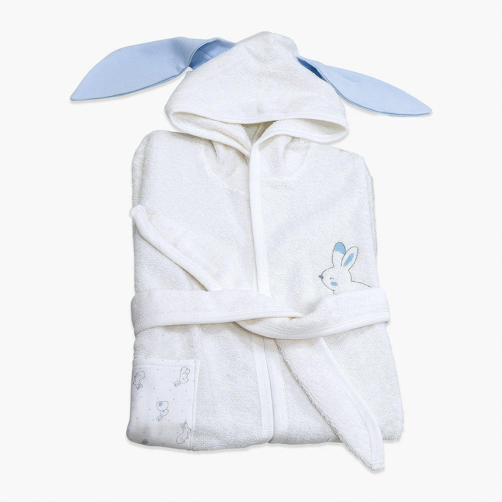 Your Little One Bathrobe & Towel Sets Ecru-Blue Organic Cotton Baby Boy Bathrobe & Towel Set