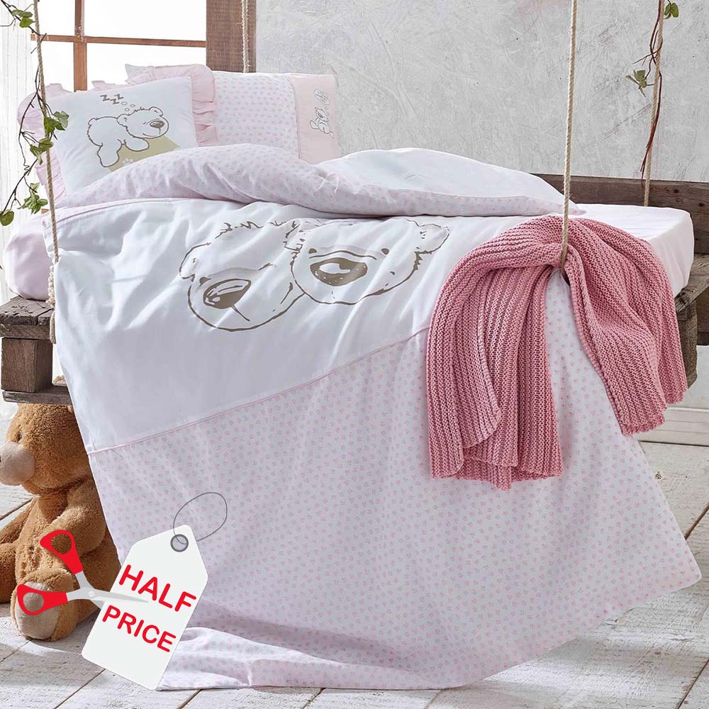 Your Little One UK Bedding Sets Pink-Ecru Organic Cotton Baby Girl Bedding Set