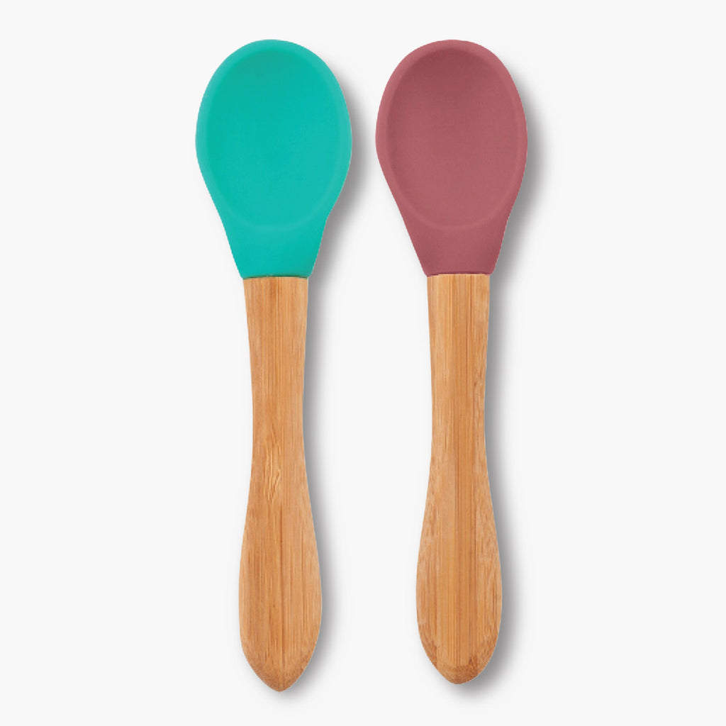 Minikoioi-Scoops-Silicone-Baby-Spoon-with-Bamboo-Handle-2-Pack-Food-Grade-Premium-Silicone